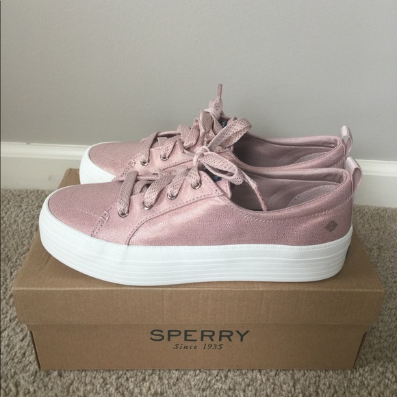 rose gold metallic sperry